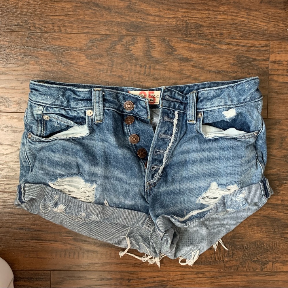 free people denim shorts